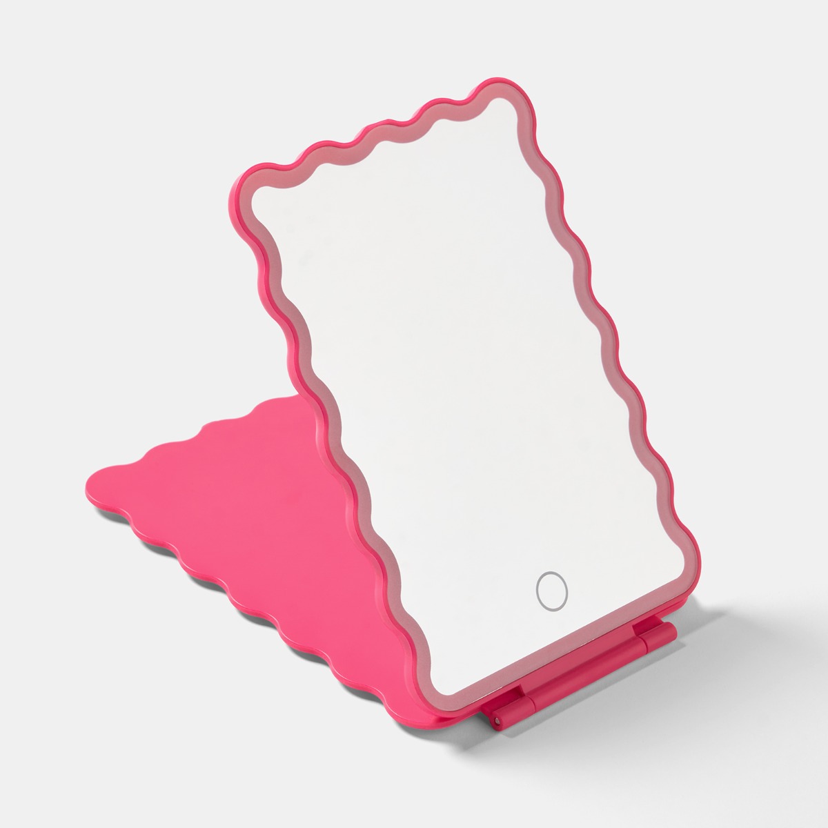 Ohs Led Scallop Travel Mirror - Hot Pink