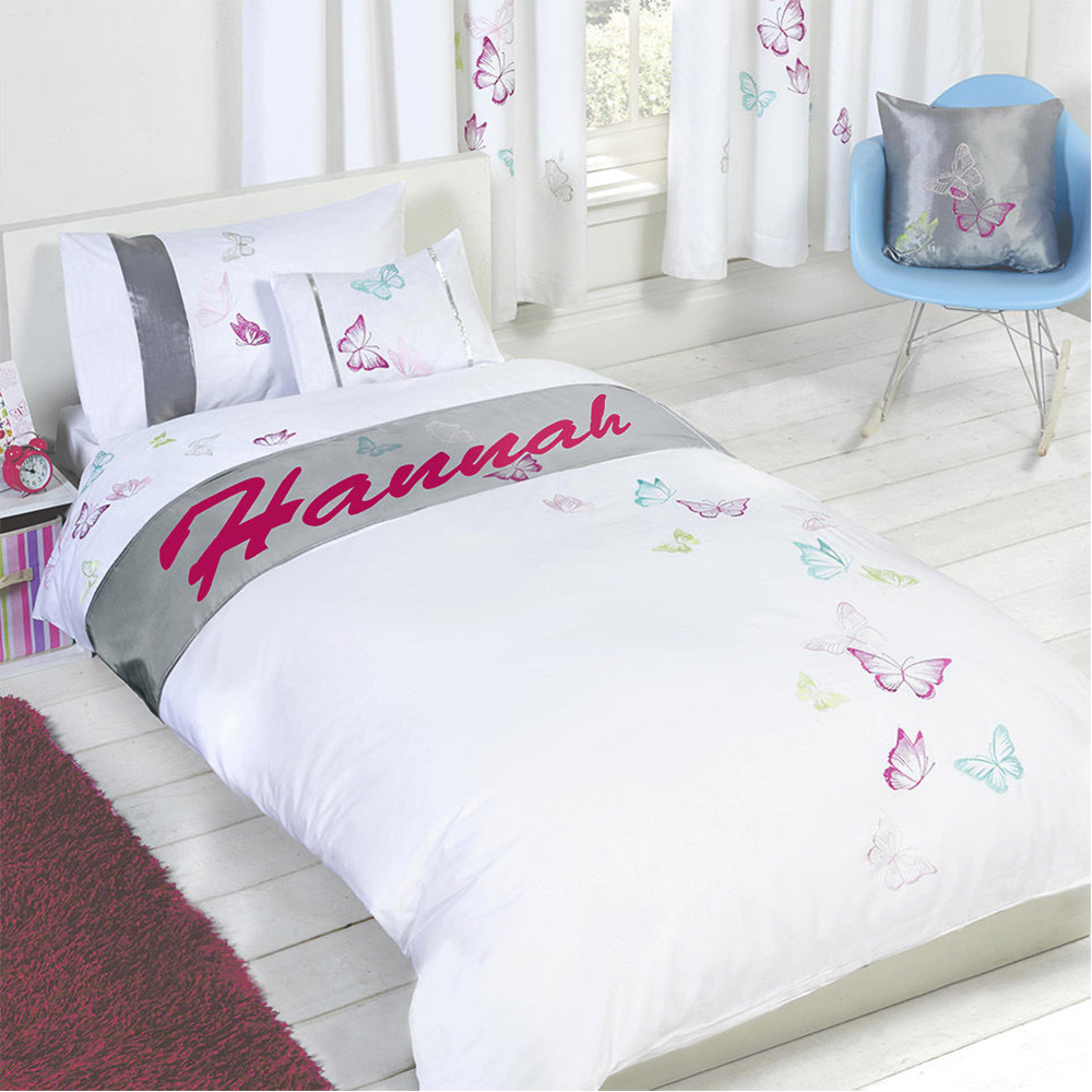 Tobias Baker Personalised Butterfly Duvet Cover Pillow Case Bedding Set – Hannah, Single
