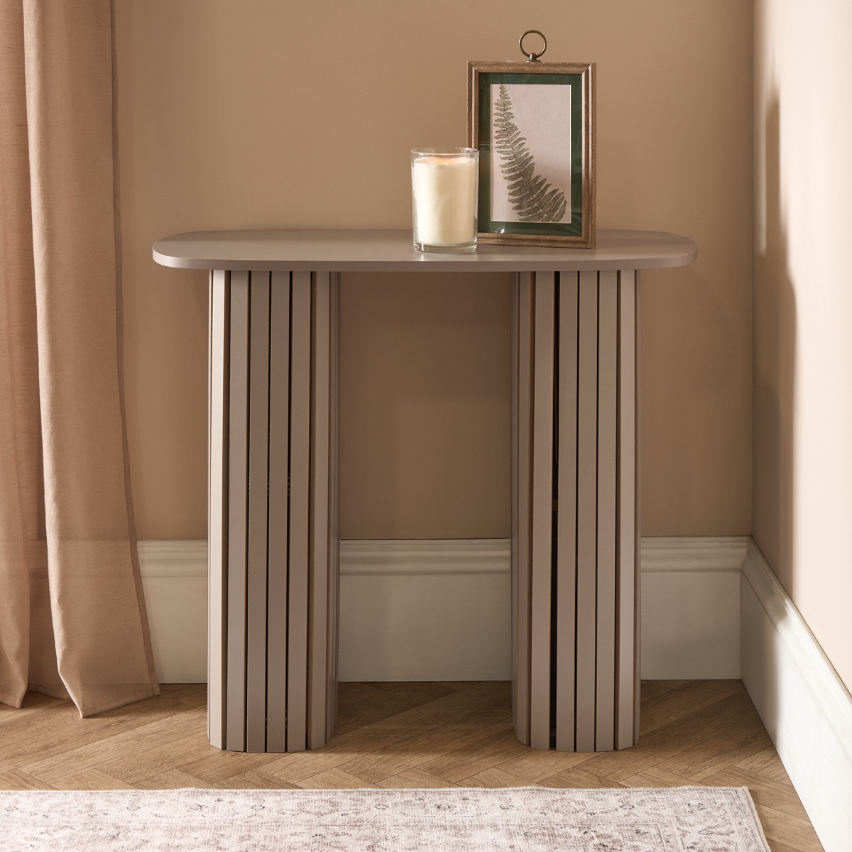 OHS Madison Ribbed Console Table – Natural