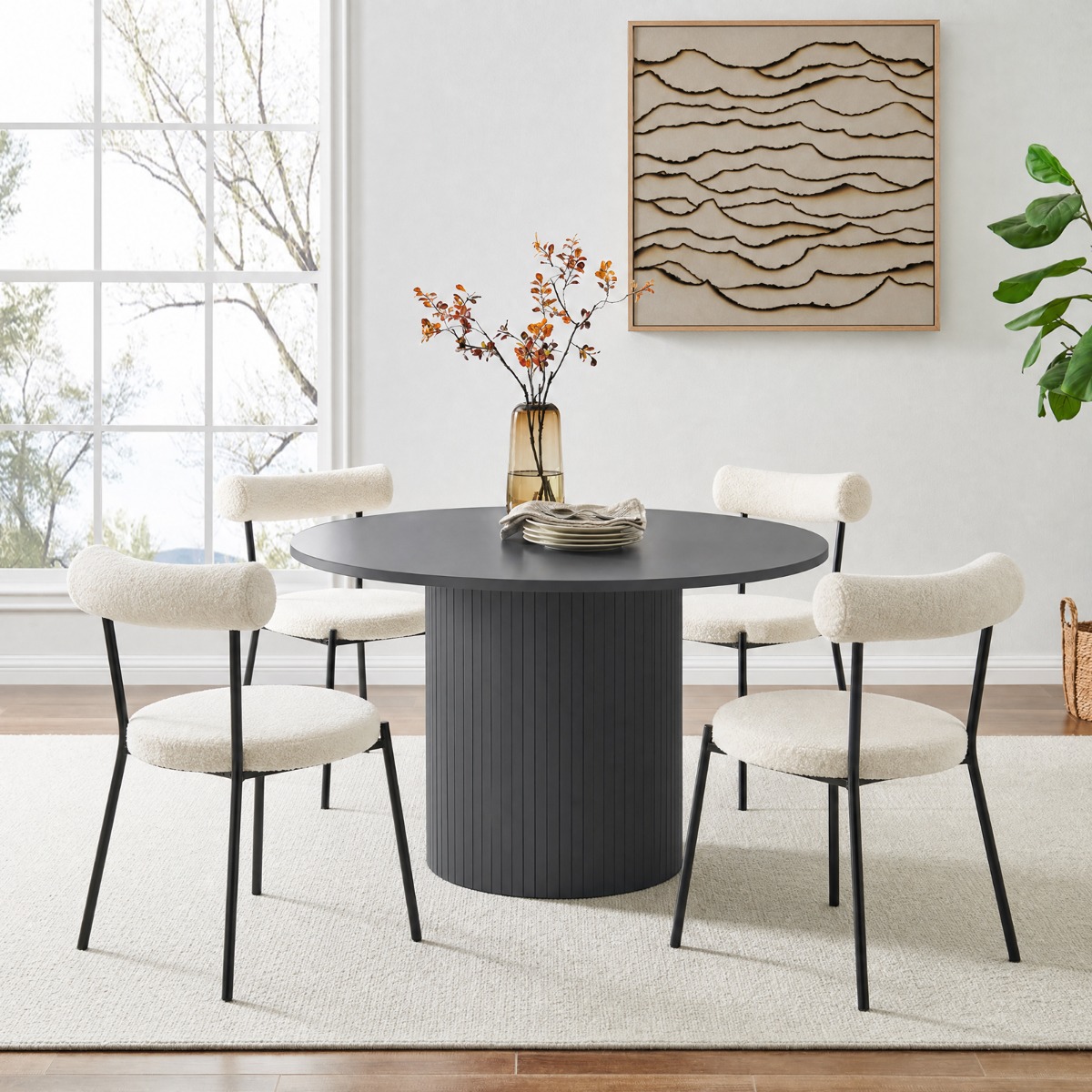 OHS Madison Ribbed Dining Table Now £74.99