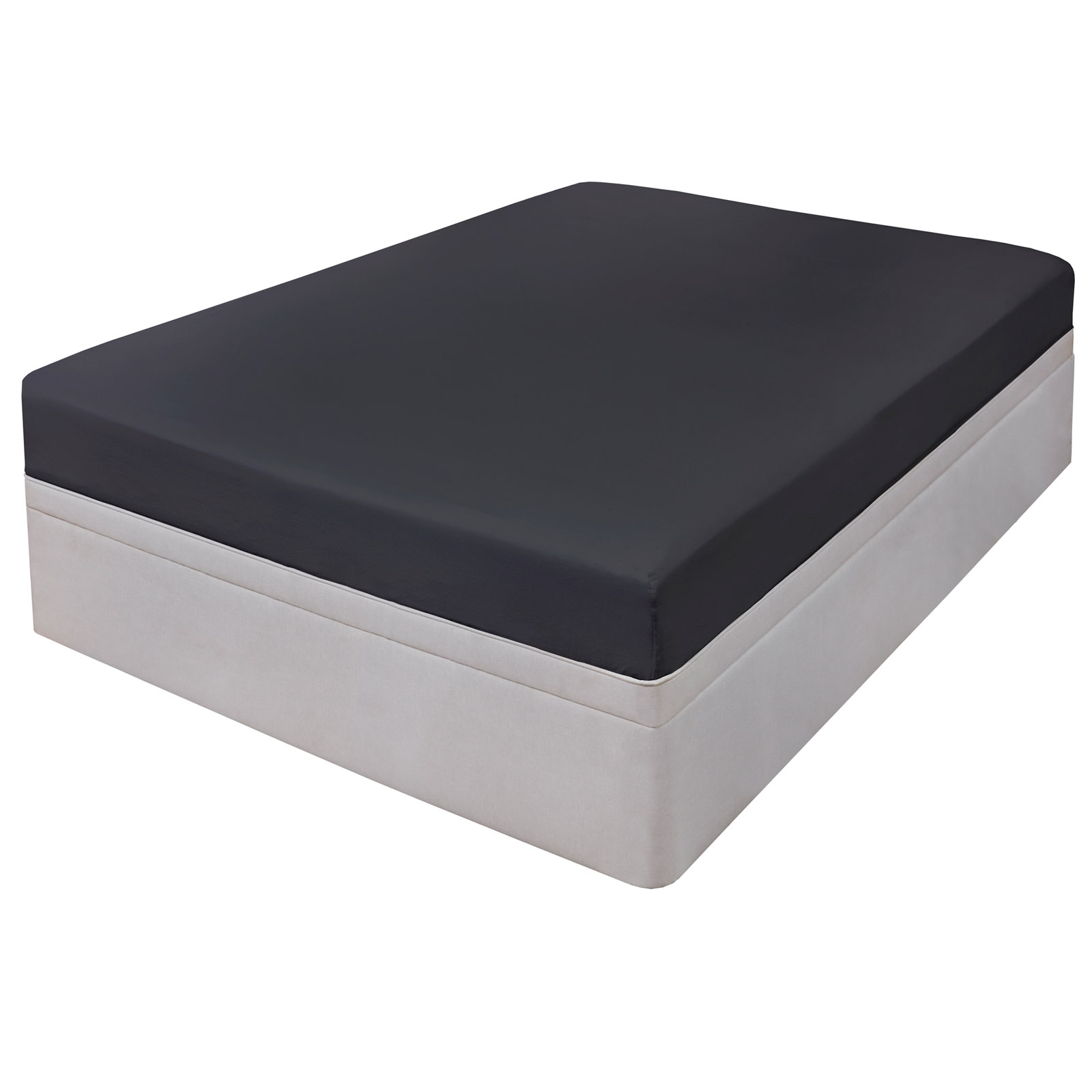 OHS 100% Cotton Fitted Bed Sheet, Plain Dye Charcoal Black – King