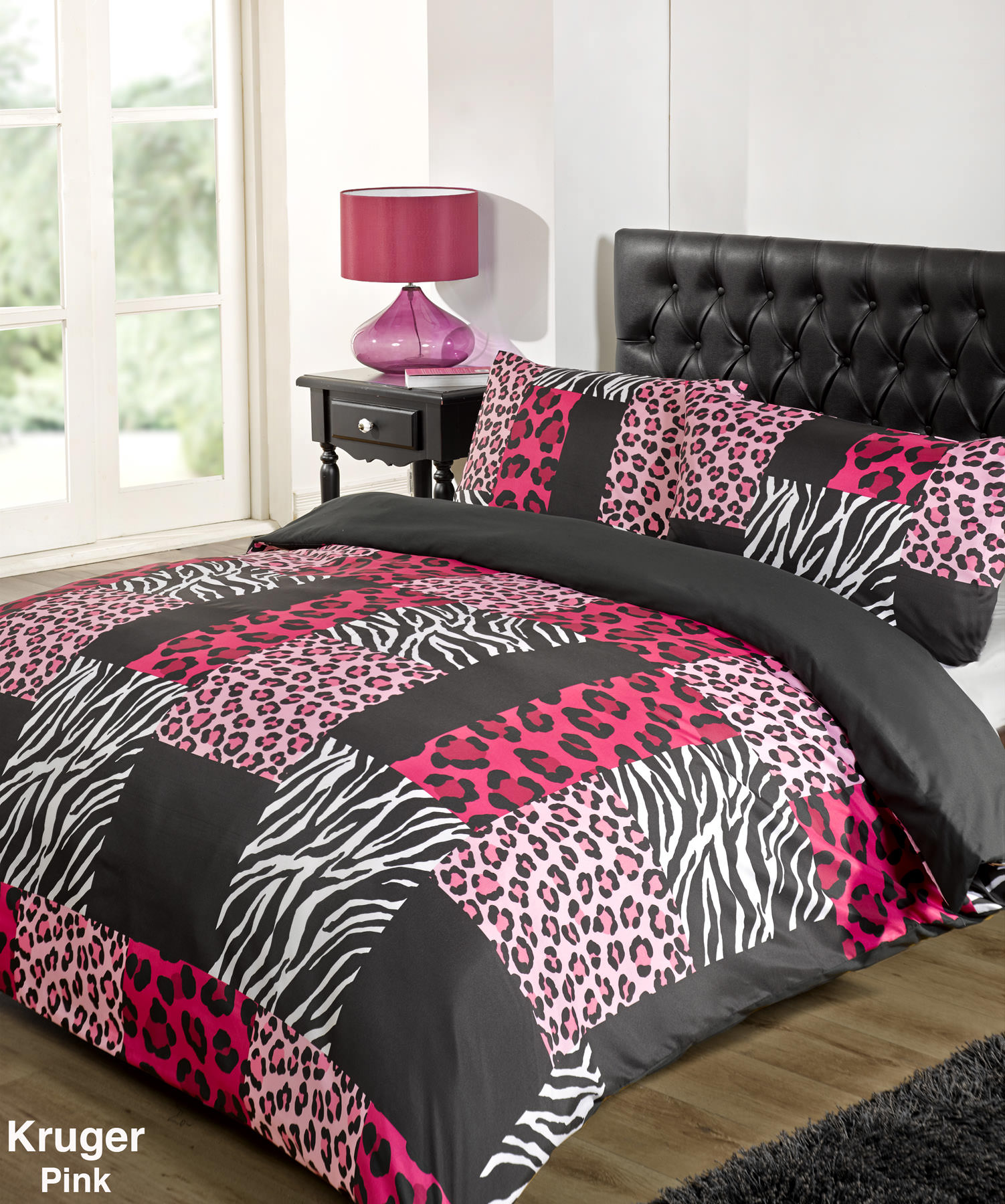 Kruger Duvet Cover Set – Pink, Single
