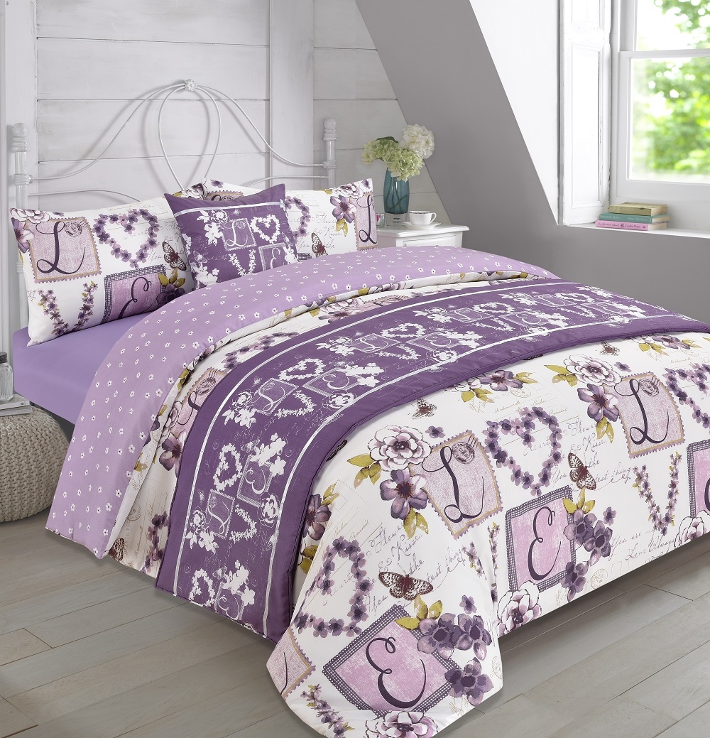 Millie Bed In A Bag Duvet King Size Set – Mauve