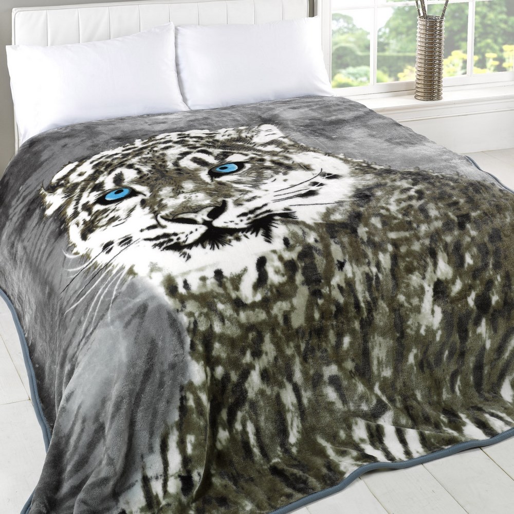 Faux Fur Mink Throw – Snow Leopard