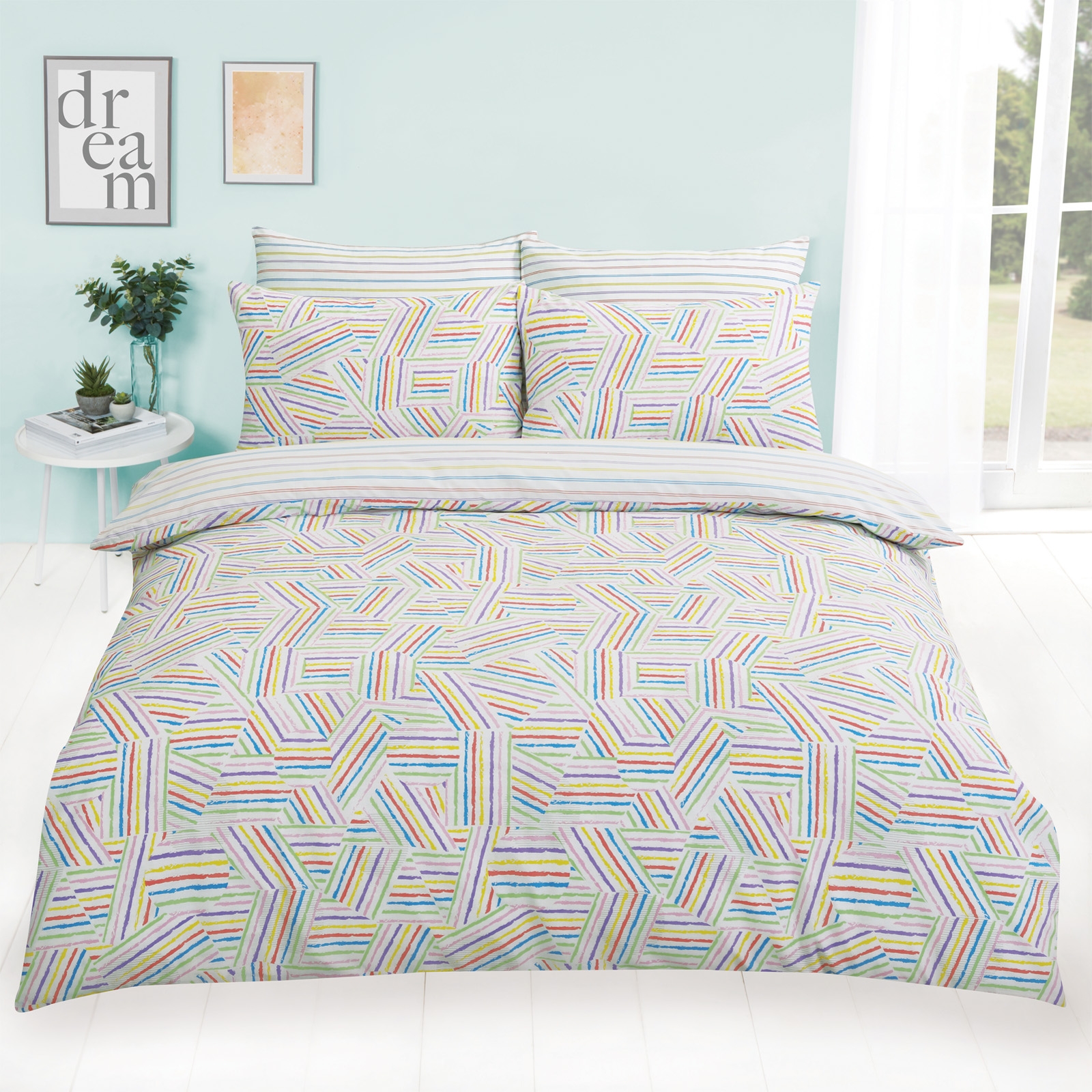 OHS Mosaic Rainbow Duvet Cover Set – King