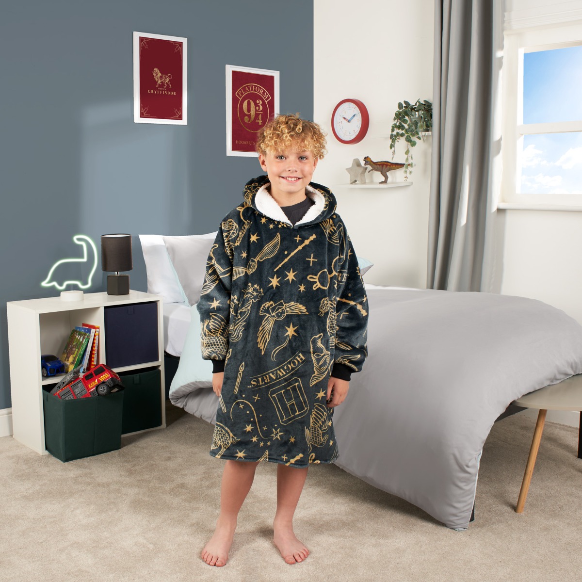 OHS Kids Harry Potter Hogwarts Hoodie Blanket – Black
