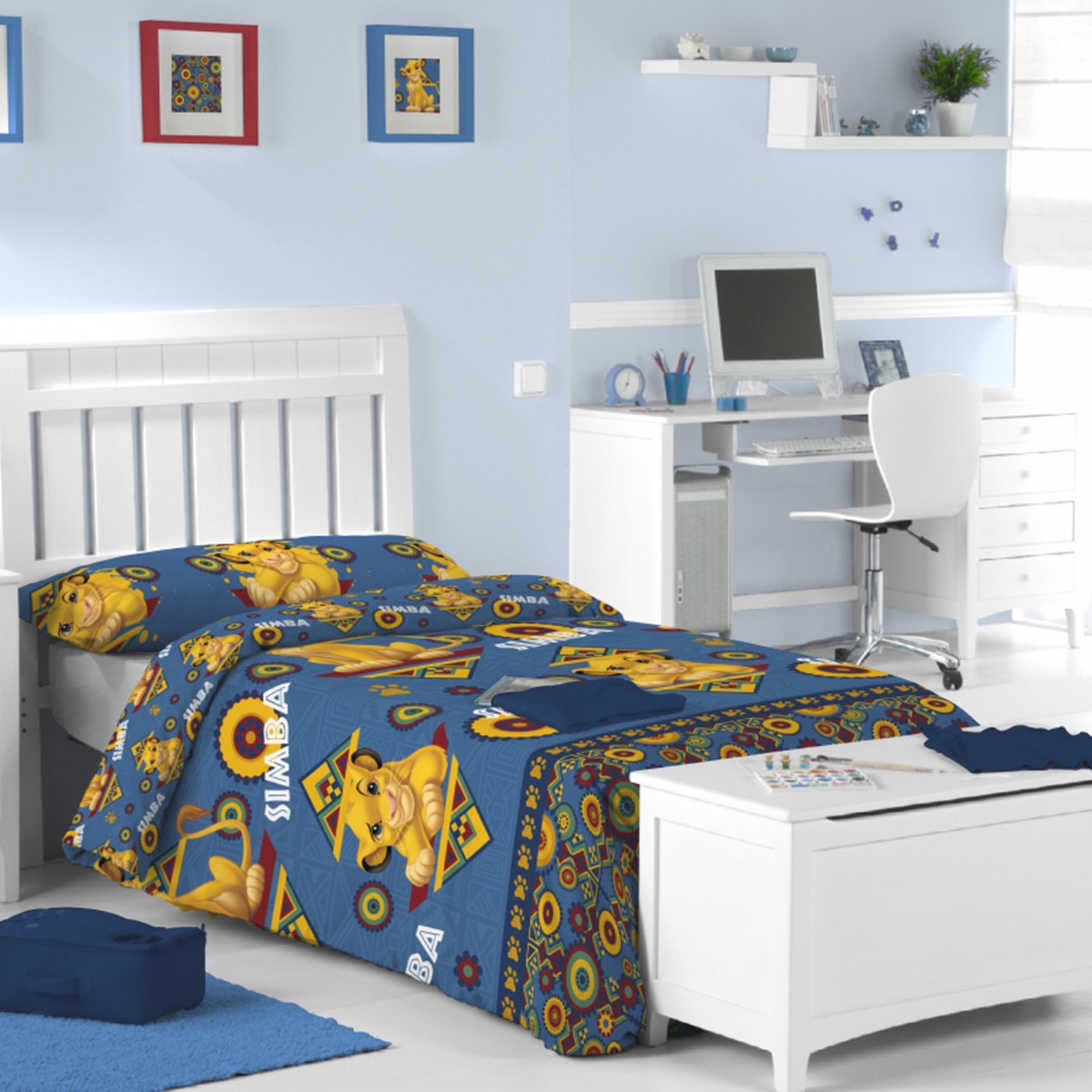 Disney Lion King Simba Reversible Duvet Set, Blue – Single