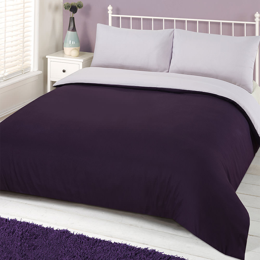 OHS Plain Duvet Single Cover with Pillowcase- Purple/Lilac