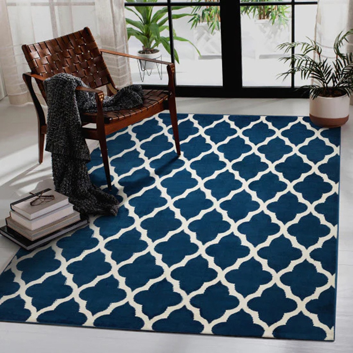 OHS Wimbleton Venice Binded Rug, Navy – 160 x 230cm
