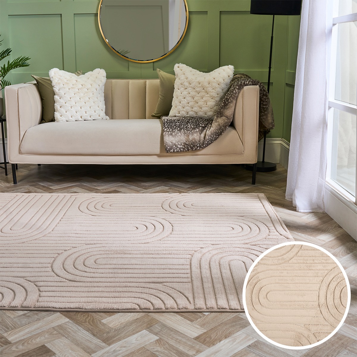 OHS Tufted Arches Rug – Mink, 80 x 150cm