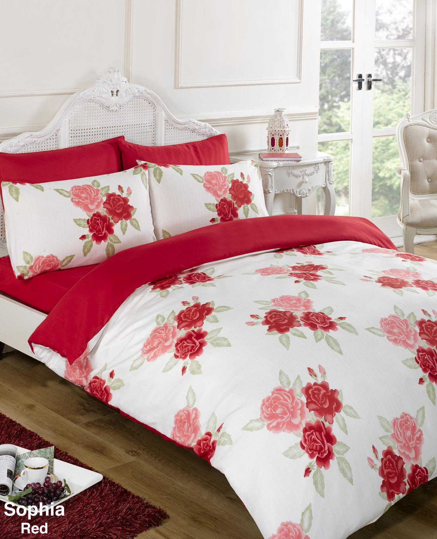 6PC Duvet Complete Bedding Set Extra Pillowcases & Fitted Sheet – Sophia