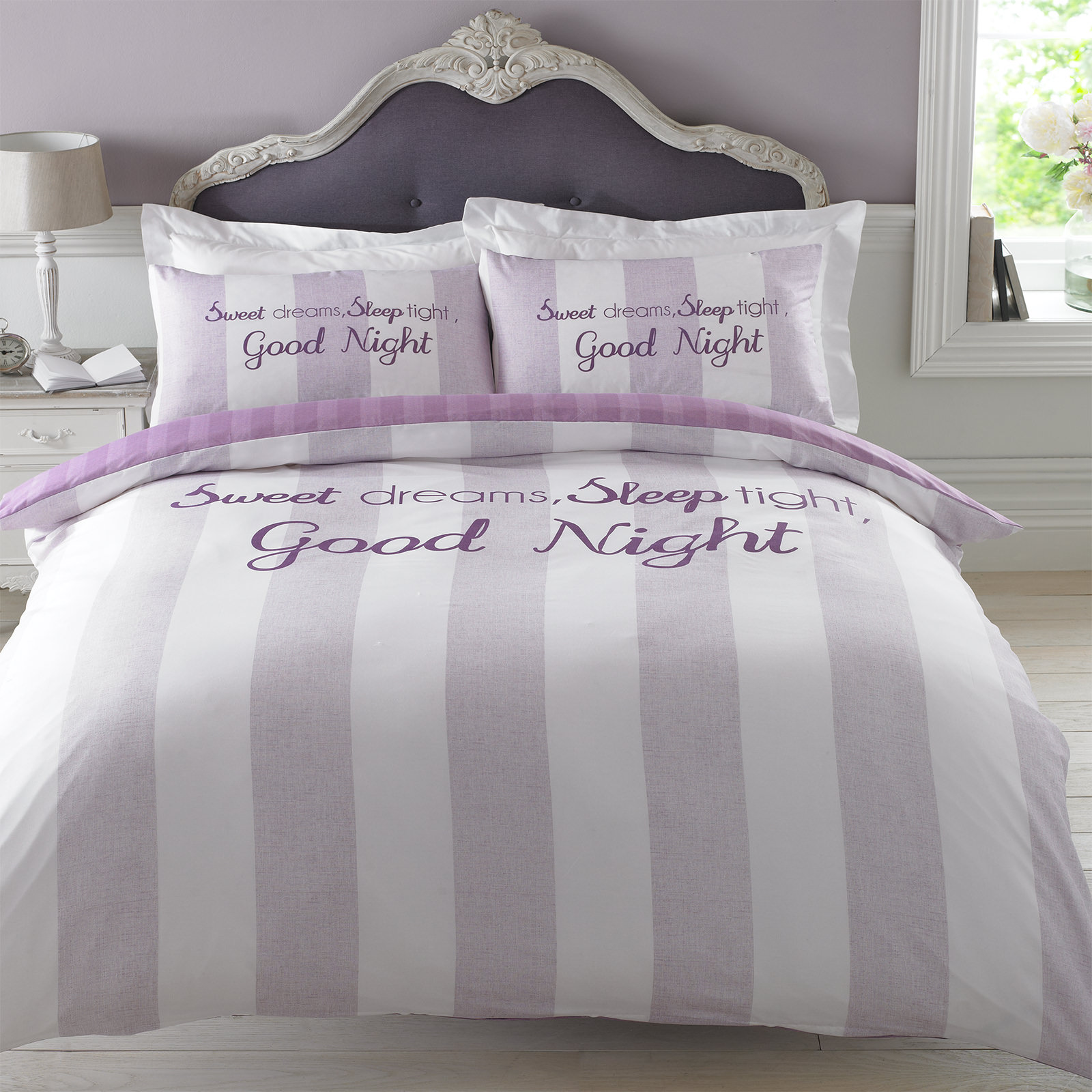 OHS Sweet Dreams Duvet Cover Set – Pink/Lilac, King