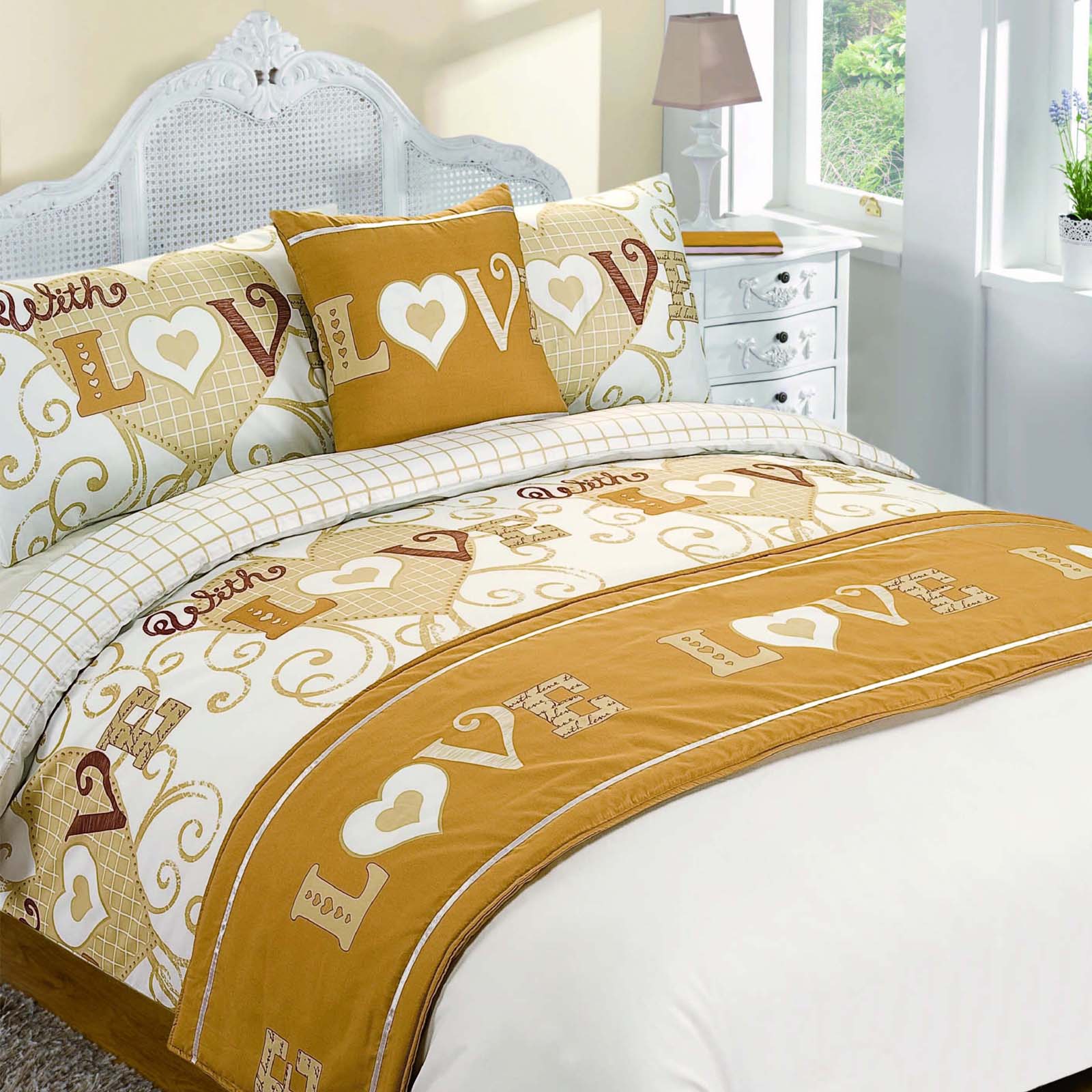 With Love Bed in a Bag Set, Gold – Double