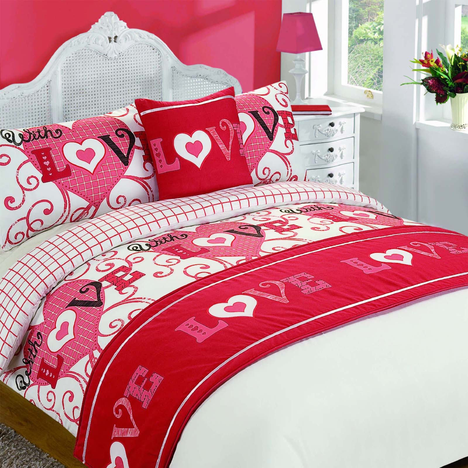 With Love Bed in a Bag Set, Red – Double
