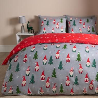 OHS Christmas Gonk Reversible Duvet Cover Set - Grey