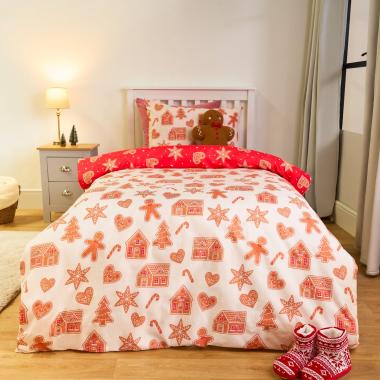OHS Gingerbread Print Duvet Cover Set - Natural