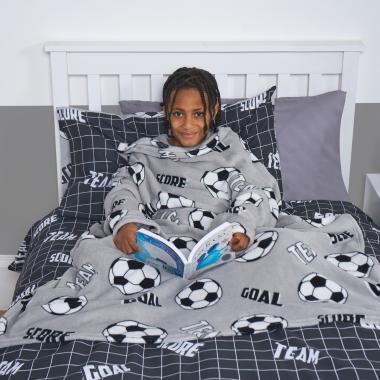 OHS Kids Football Printed Wearable Blanket - Grey