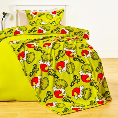 OHS The Grinch Printed Throw - Green