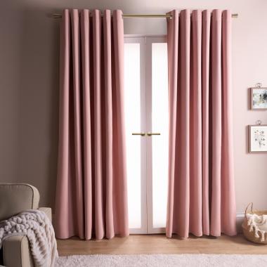 OHS Eyelet Blackout Curtains - Blush Pink