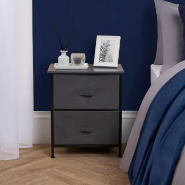 OHS Brooklyn 2 Drawer Fabric Cabinet - Grey
