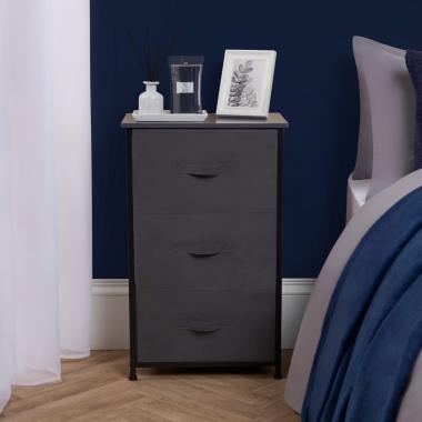OHS Brooklyn 3 Drawer Fabric Cabinet - Grey