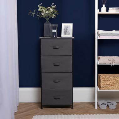 OHS Brooklyn 4 Drawer Fabric Cabinet - Grey