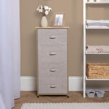 OHS Brooklyn 4 Drawer Fabric Cabinet - Beige