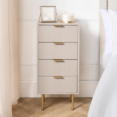 OHS Ribbed 4-Drawer Unit - Natural