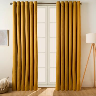 OHS Eyelet Blackout Curtains - Ochre