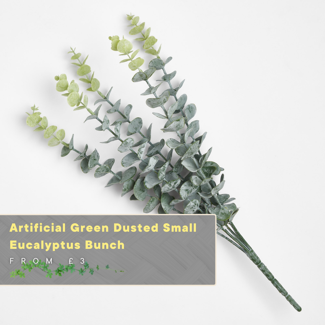 Artificial Green Dusted Small Eucalyptus Bunch
