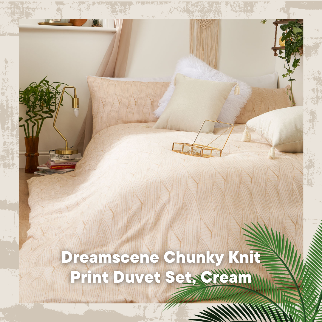 Dreamscene Chunky Knit Brushed Cotton Duvet Set