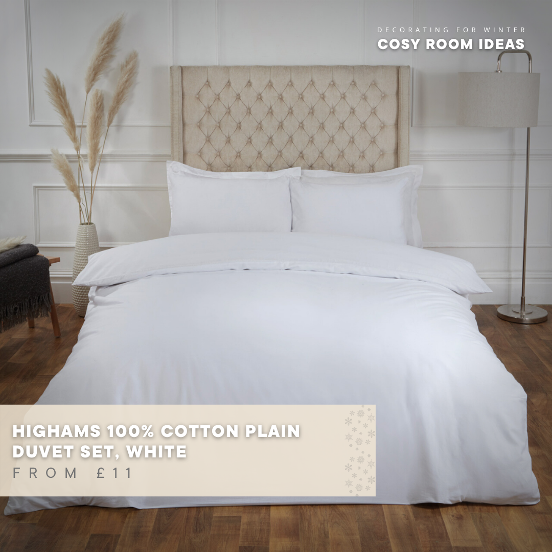Highams 100% Cotton Plain Duvet Set