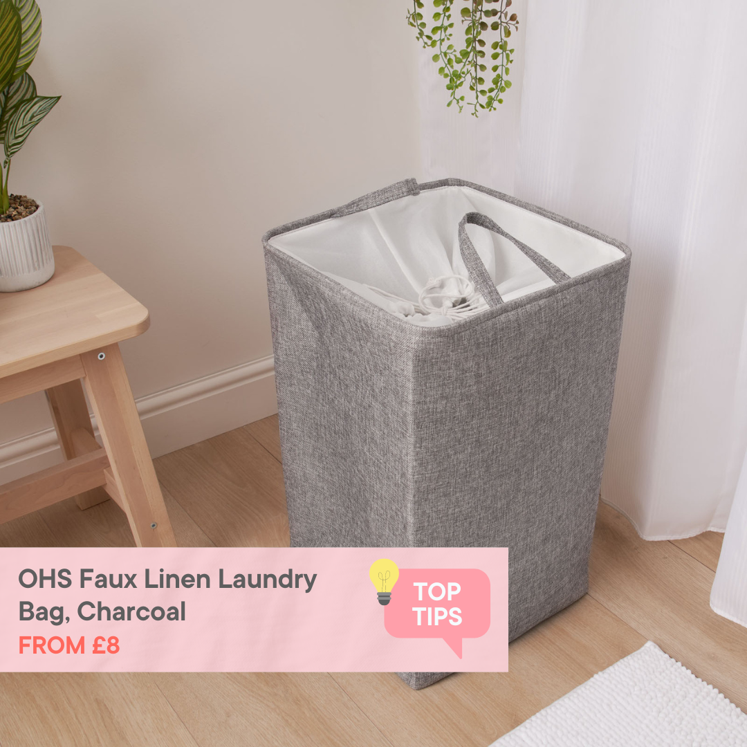 OHS Faux Linen Laundry Bag