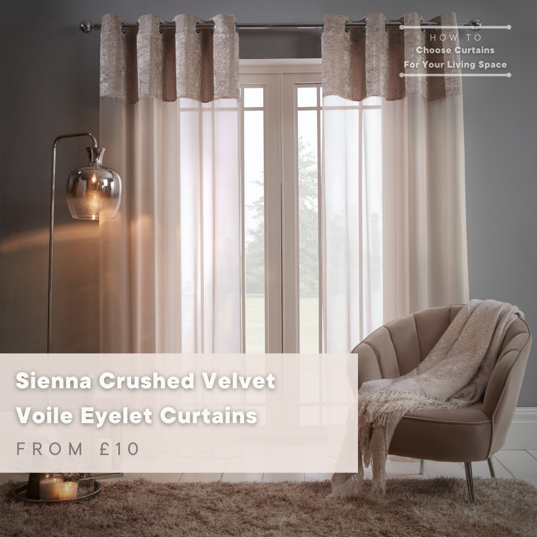 Sienna Crushed Velvet Voile Eyelet Curtains