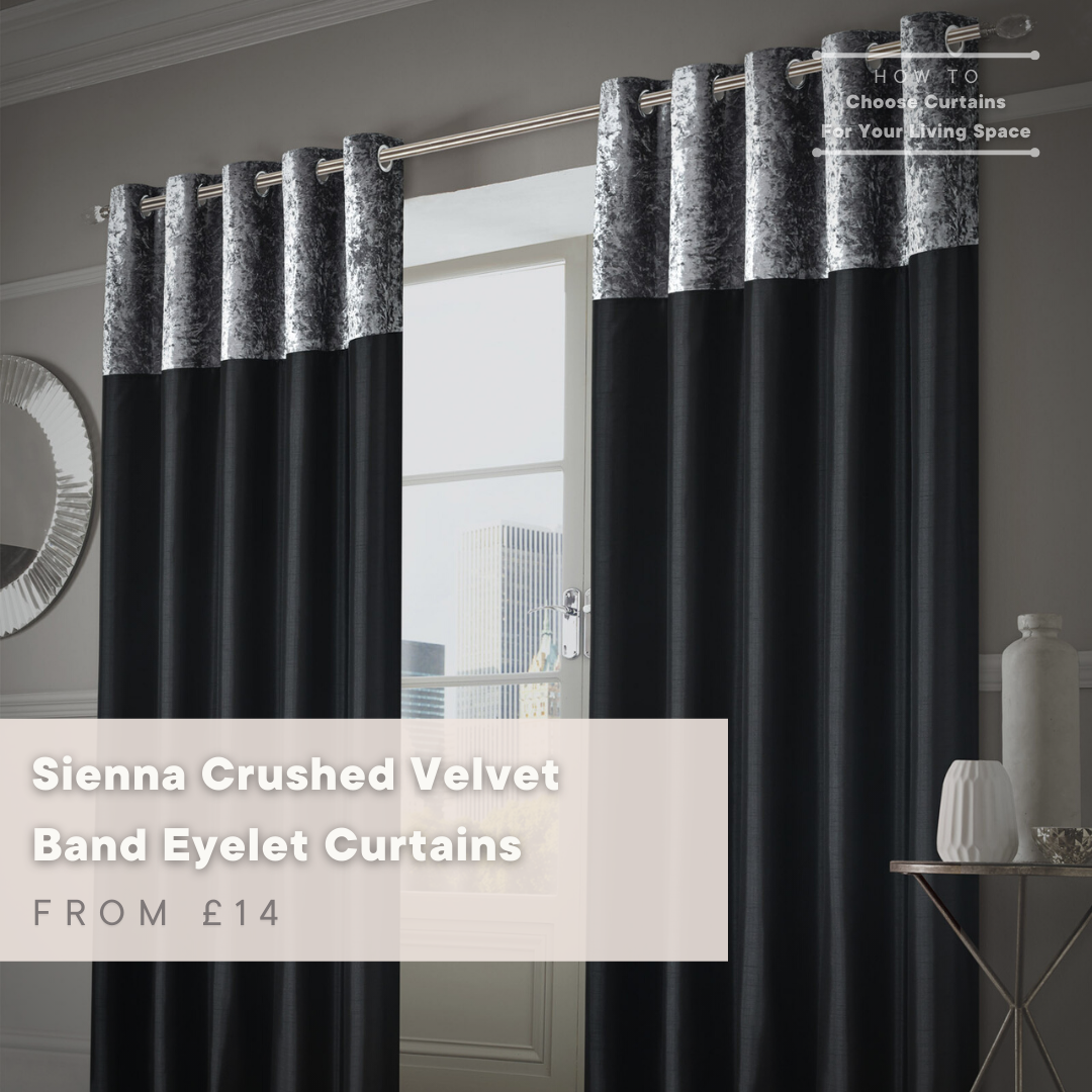 Sienna Crushed Velvet Band Eyelet Curtains