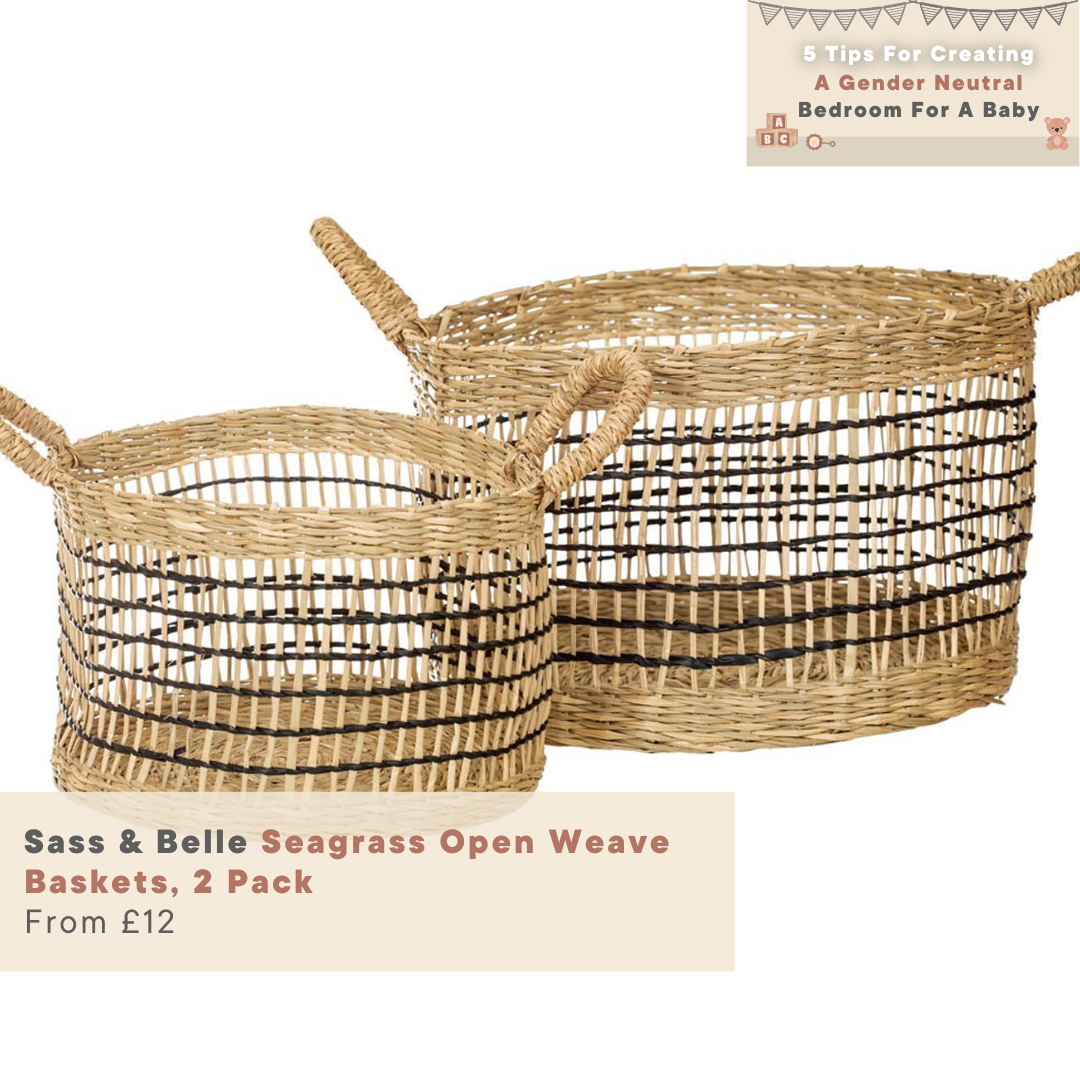 Sass & Belle Seagrass Open Weave Baskets, 2 Pack