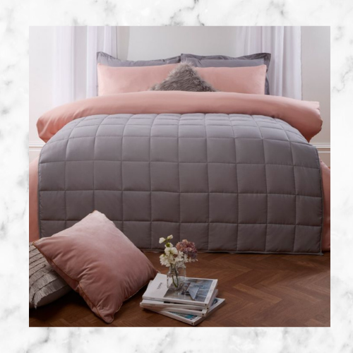 Brentfords weighted blanket quilted- silver grey (£15.99)