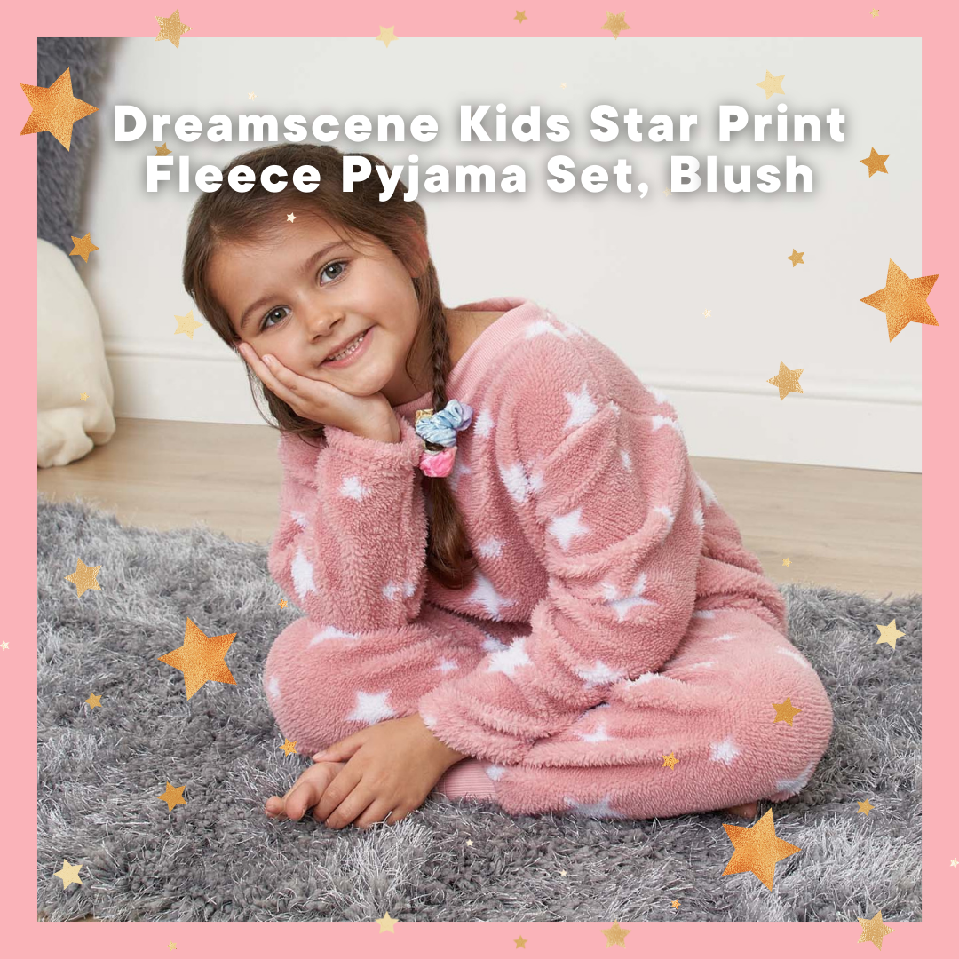 Dreamscene Kids Star Print Fleece Pyjama Set