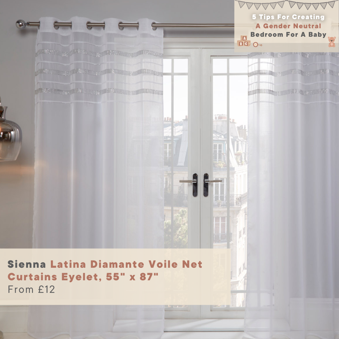 Sienna Latina Diamante Voile Net Curtains Eyelet