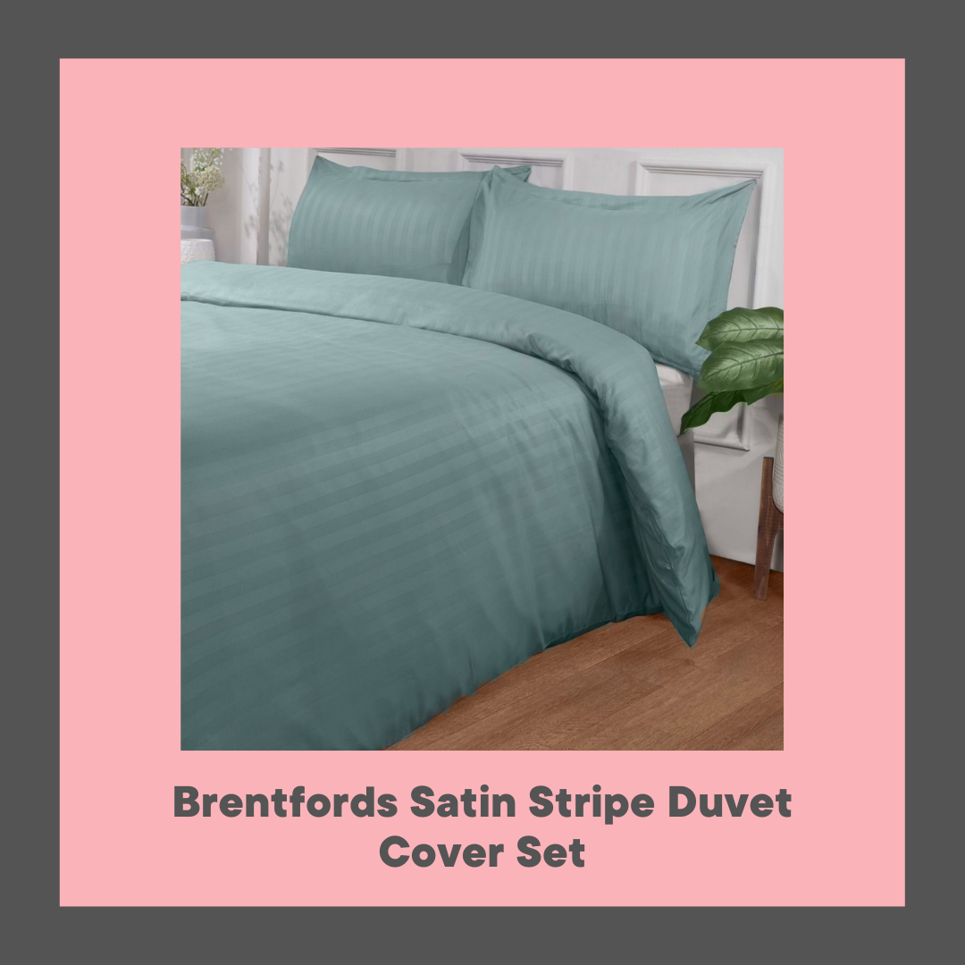 Brentfords Satin Stripe Duvet Cover Set
