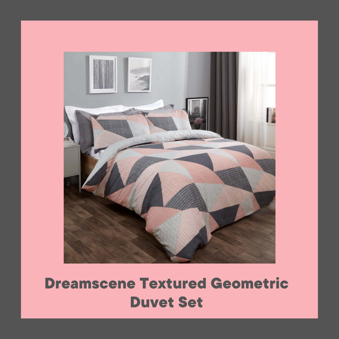 Dreamscene Textured Geometric Duvet Set