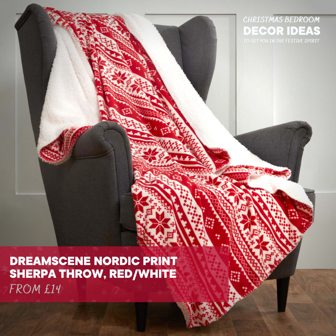 Dreamscene Nordic Print Sherpa Fleece Throw