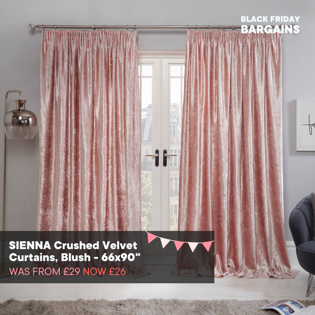 Sienna Crushed Velvet Pencil Pleat Curtains