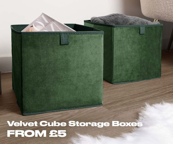 OHS Matte Velvet Cube Storage Boxes
