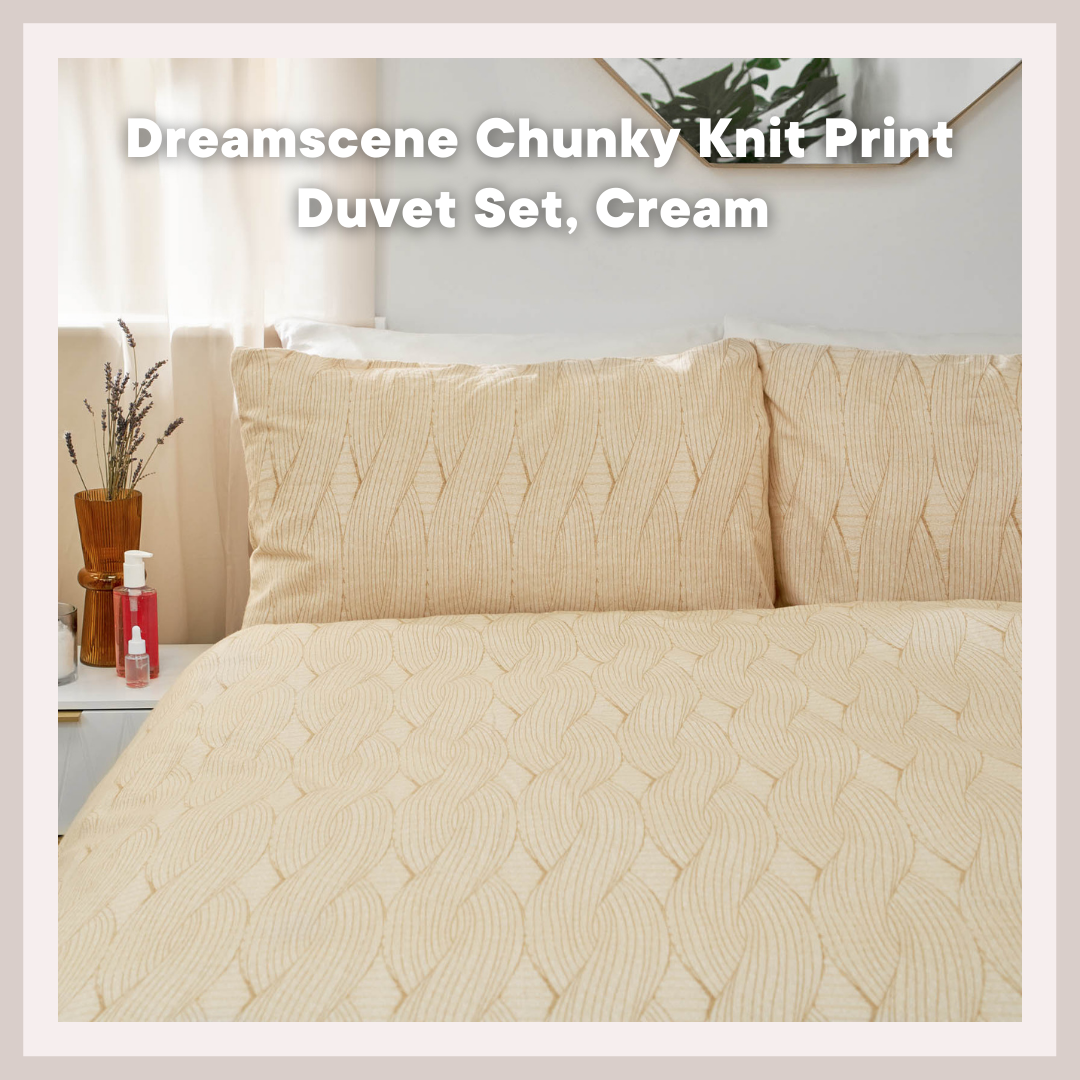 Dreamscene Chunky Knit Print Brushed Cotton Duvet Set