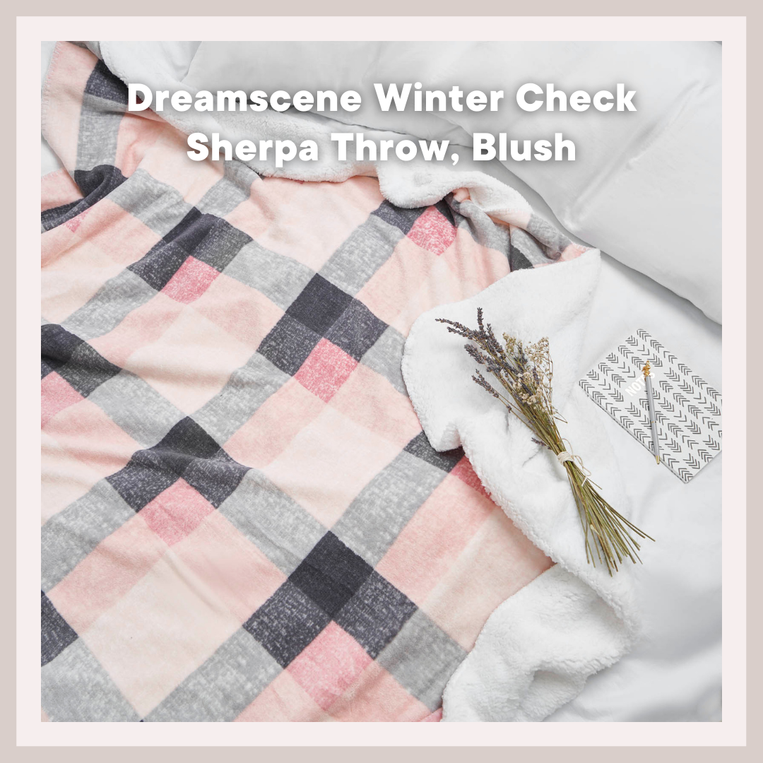 Dreamscene Winter Check Sherpa Fleece Throw