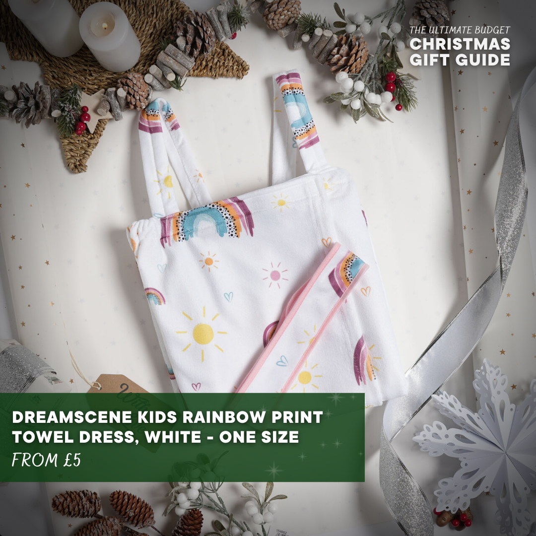 Dreamscene Kids Rainbow Print Towel Dress