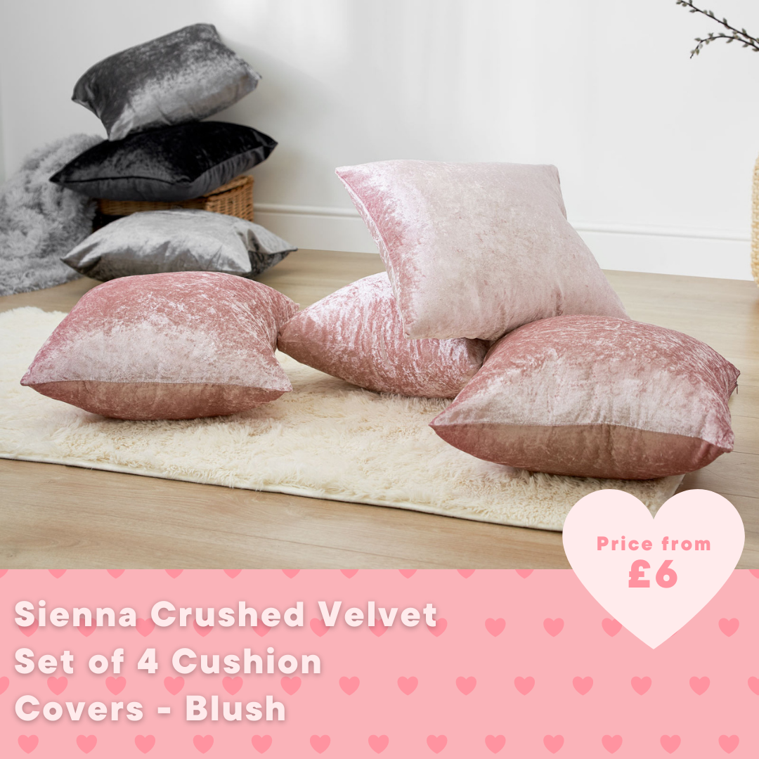Sienna Crushed Velvet Set of 4 Cushion Covers