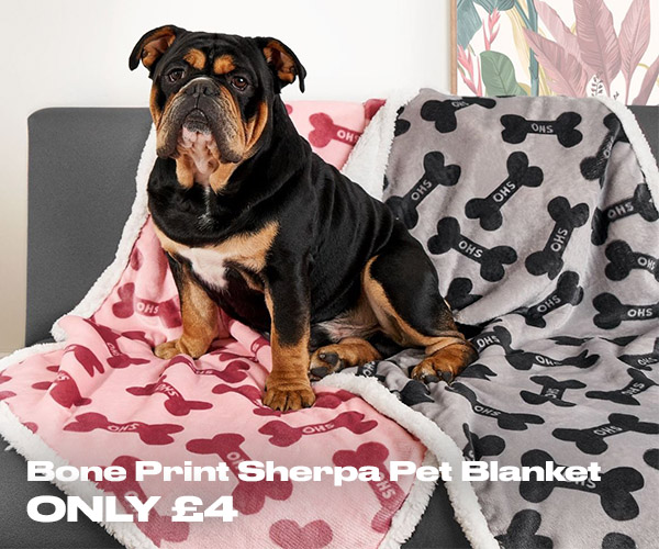OHS Bone Print Sherpa Pet Blanket